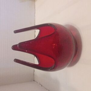 Vintage MCM Viking Ruby Red Candle Holder